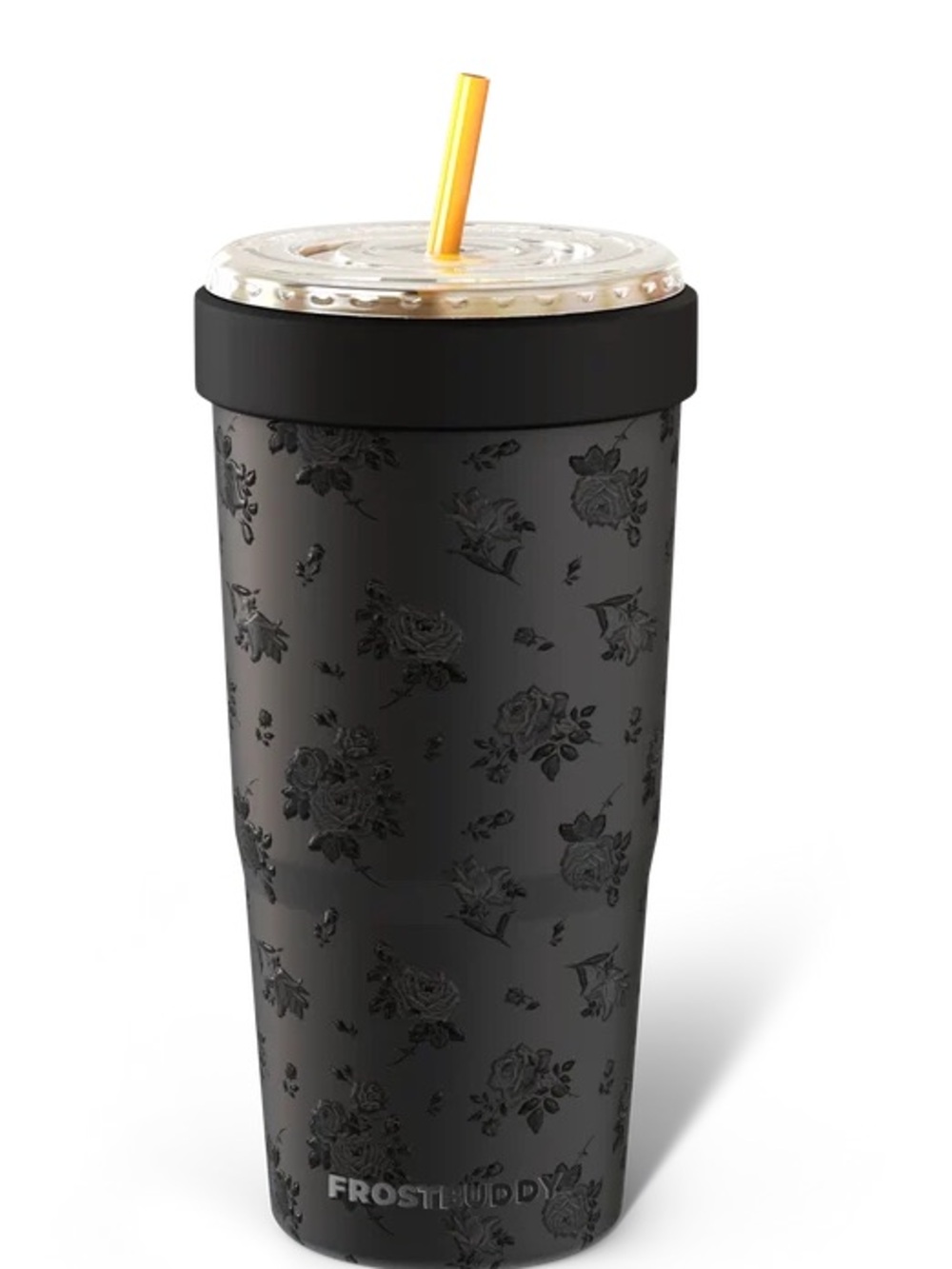 Frostbuddy To-Go Buddy - Black Floral Universal Cup Insulator.